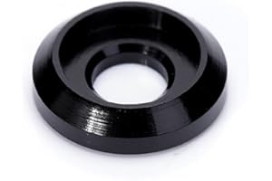 FLASH HOBBY 20 PCS M3 Head Washers Gaskets Aluminum Alloy Countersunk Cup Shim for Screw Multicolor Drone (Black)