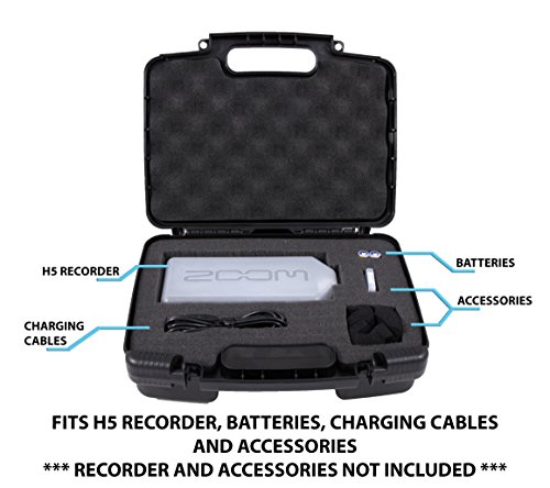 image for Casematix Portable Recorder Carrying Travel Hard Case with Dense Foam 