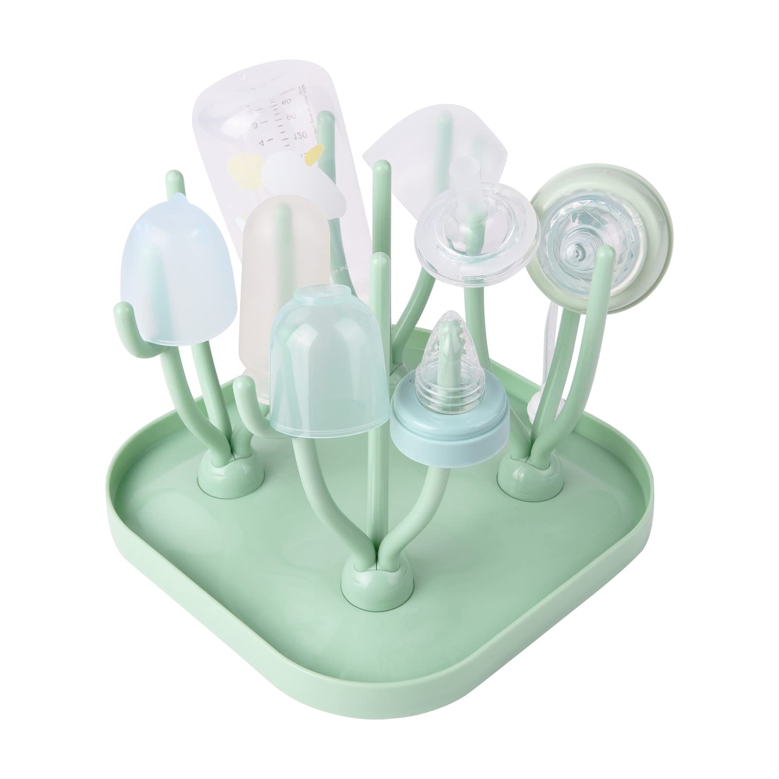 Vicloon Baby Bottle Drying Rack With Detachable Drip Tray - Holder for Bottles, Teats, Cups - Ideal Baby Accessories