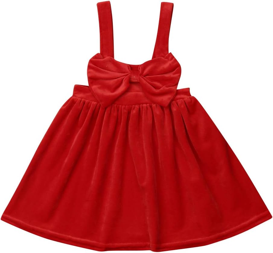 Zoiuytrg Baby Girl Summer Autumn Dress Kids Princess Party Tutu Dresses Clothes 0-5 Years (Bow red, 3-4 Years)