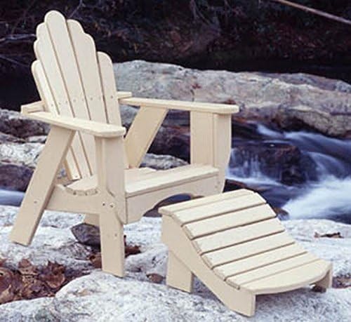 Uwharrie Chair Co 4021-46-Flamingo-Dist-Pine Fanback Footrest, Flamingo-Distressed