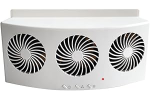 YOMTOVM Car Window Exhaust Fan, Vehicle Ventilator Radiator Cooling Amplifier Fans Window Vent Radiator Fan with Strong Wind (White with USB)