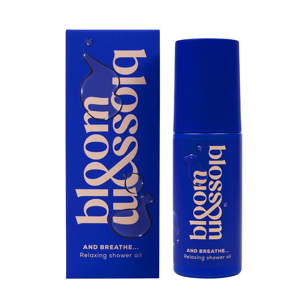 Bloom and Blossom | And Breathe Relaxing Almond Shower Oil, Moisturising After Shower Body Oil for All Skin Types with Sweet Almond, Evening Primrose, and Jojoba