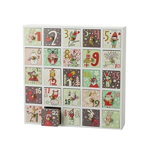 Reusable Children's Wooden Christmas Advent Calendar with Drawers Unique Unusal