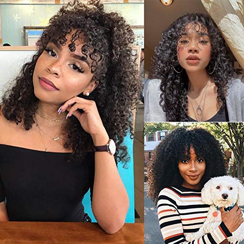 Alibeauty-Short-Curly-Human-Hair-Wigs-with-Bangs-for-Black-Women-150-Density-9A-Brazilian-Virgin-Kinky-Curly-Non-Lace-Front-Wigs-Human-Hair-Bangs-Glueless-Half-Machine-Made-Hair-Wigs-Natural-Black10