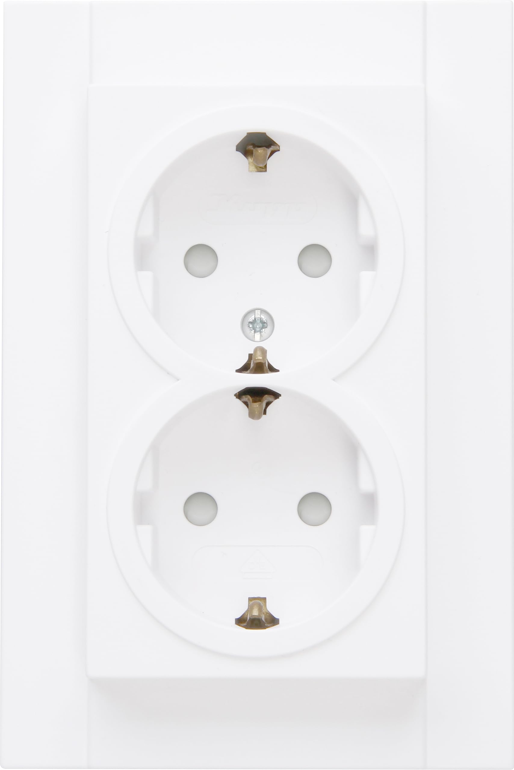 Kopp Athenis 940232080 Protective Contact Socket, 2-Way with Touch Protection, 16 A, 250 V~, IP20, Arctic White, Matte Surface