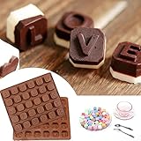 Hot Sale! AMA(TM) 26 Letters Silicone DIY Chocolate Mold Sugar Jelly Candy Ice Cube Mould Cake Cupcake Baking Mold (Coffee)
