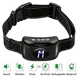 ASKALI NEWEST 2018 RECHARGEABLE Bark Collar Shock Collar - Smart Detection Chip - Dual Stop Anti-Barking Mode: Beep/Vibration, Shock for All Dogs - IPX7 Waterproof - No Bark Safe Training