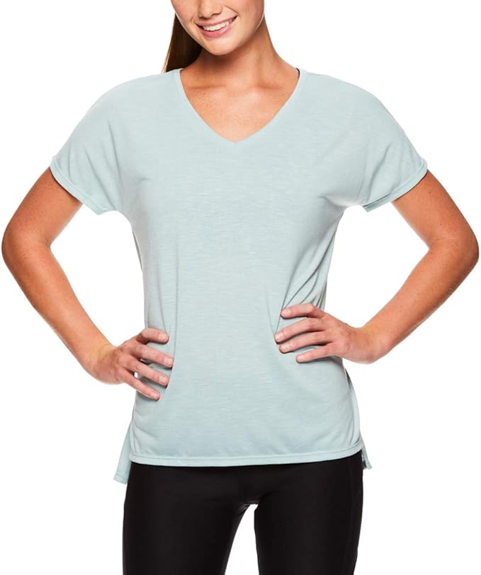 Reebok Women's Plus Size V Neck Workout & Gym T Shirt