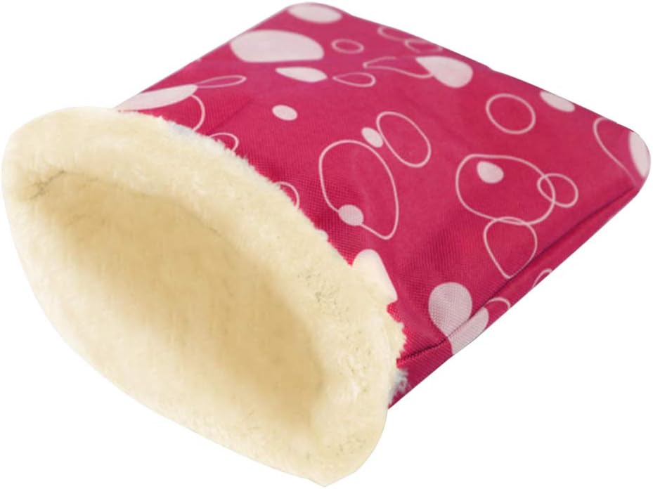 POPETPOP Small Animals Bedding-Hedgehog Snuggle Sack Rat House Bed Winter Warm Fleece Small Pet Syrian Hamster Chinchilla Bed House Cage Nest Random Color-Large