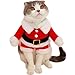 Bolbove Pet Christmas Santa Claus Suit Costume for Small Dogs Cats Jumpsuit Winter Coat Warm Clothes (Red, Medium)
