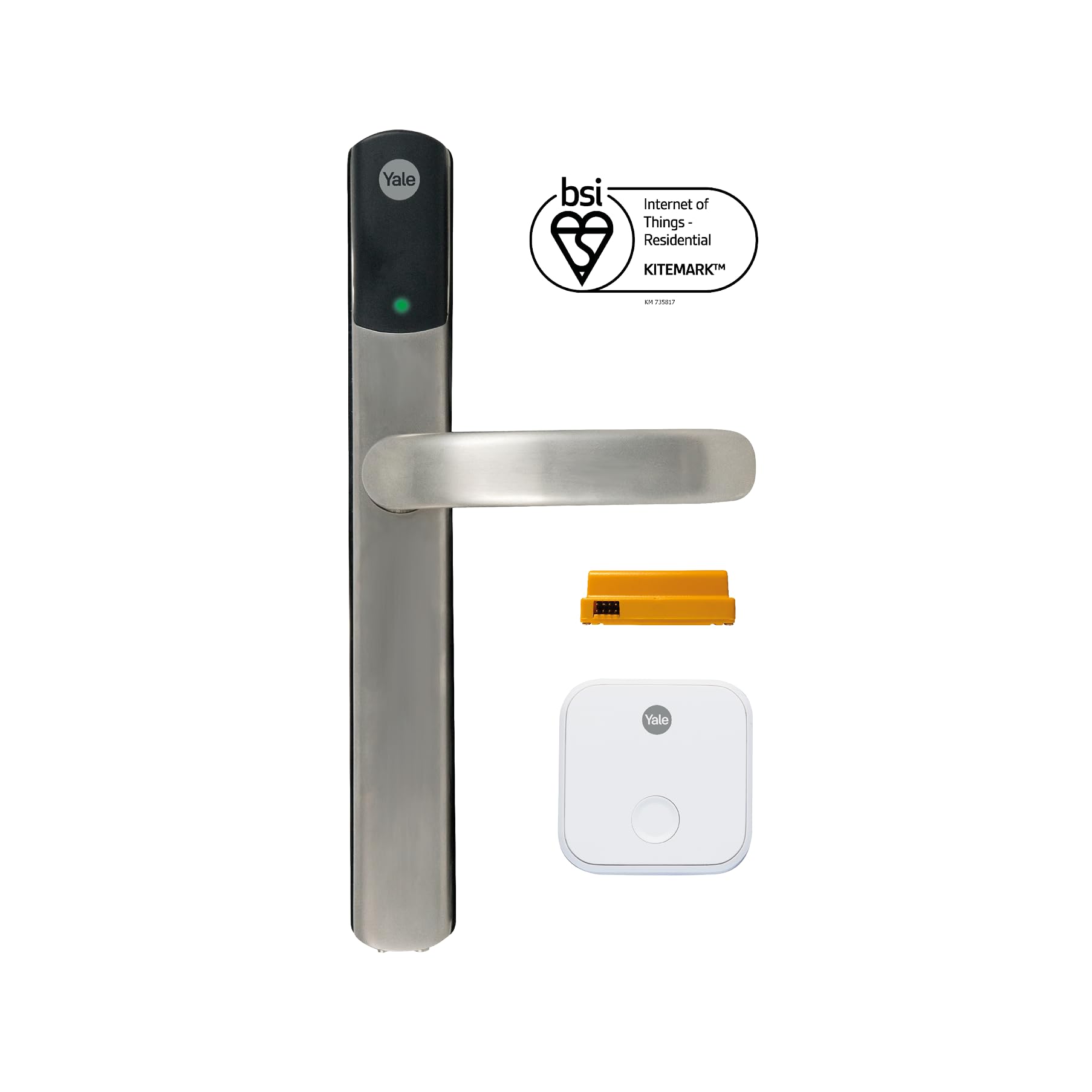 Yale Conexis L2 Smart Door Lock [NO Subscription Required] Remote Access from Anywhere, Anytime, No Key Needed, Works with Alexa, Google Assistant and Philips Hue - Satin Nickel