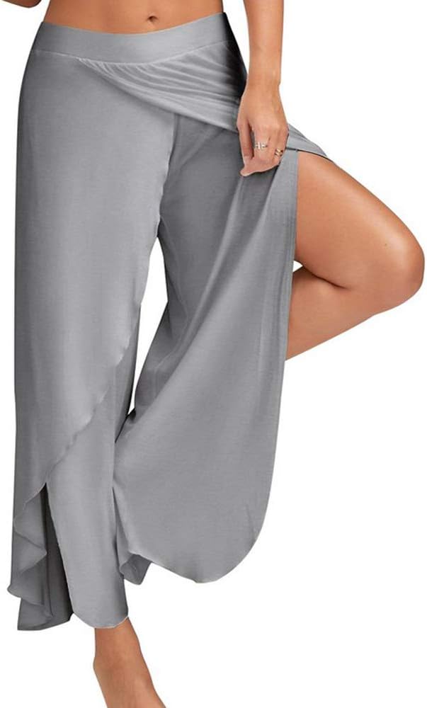 Bebling Harem Pants for Women Side Slit Jogger Hippie Yoga Beach Sweatpants
