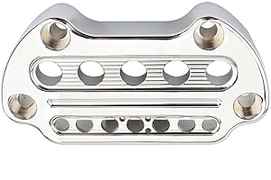 MACHSWON Motorcycle Indicator Light Handlebar Top Riser Clamps (Chrome), Compatible with Harley 1995+ Sportster, 2006+ Dyna, 