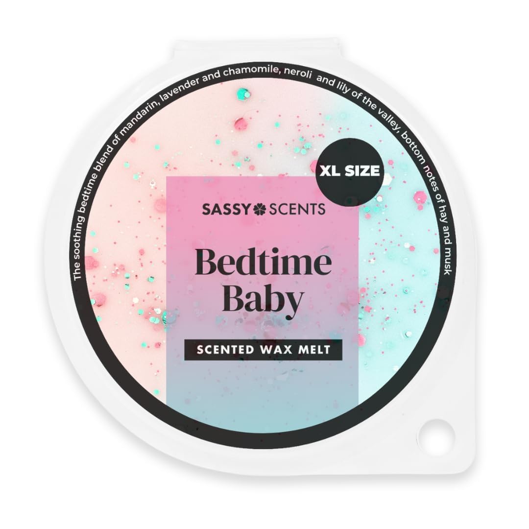 Sassy Scents Bedtime Baby Wax Melts | Up to 108 Hours Burn Time | Made in the UK | 70g XL