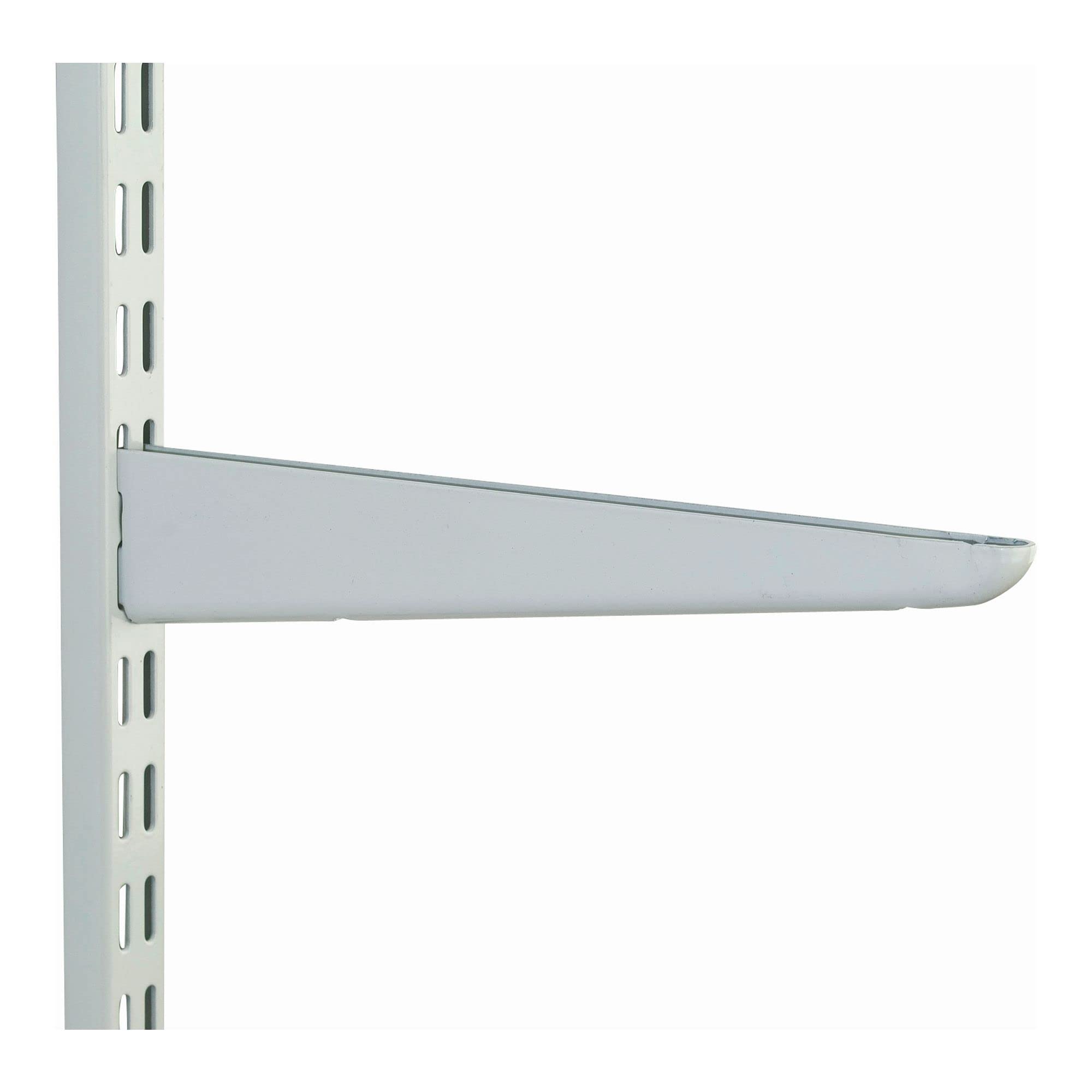 DJM Twin Slot Shelving Bracket, 470mm, 10 Pack, White | Heavy-Duty Shelf, Adjustable, Wall Mounted | for Shed, Garage, Indoor Storage Racking | Easy to Install