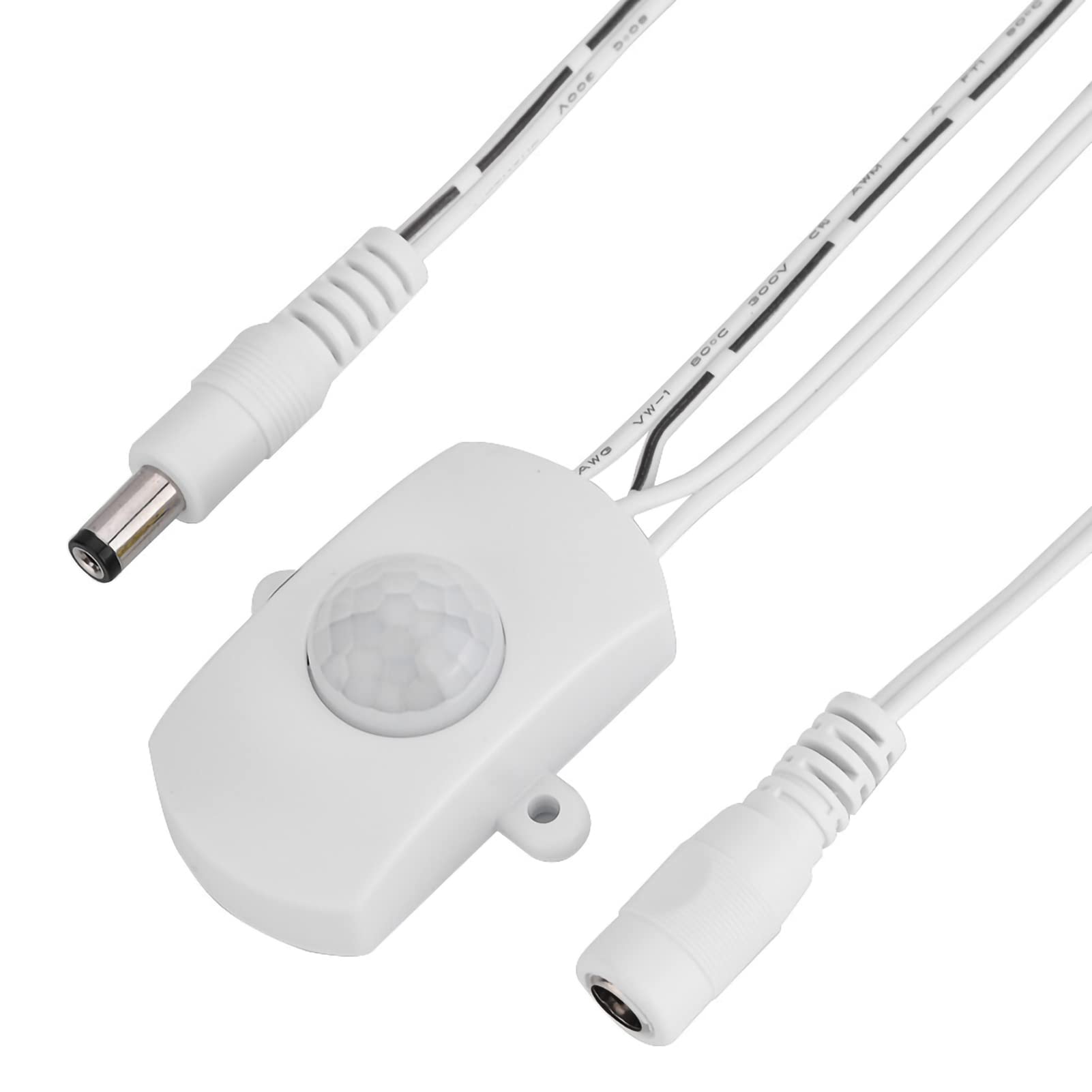 Kafuty Motion Sensor Lighting Switch DC 6-24V Infrared LED Light Motion Sensor Automatic Induction Switch (2-360s Adjustable) (White)