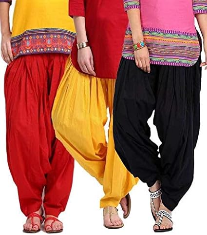 Women's Cotton Solid Patiala ( Multicolour , Free Size )