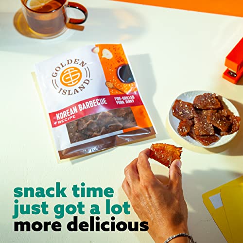 Golden Island Pork Jerky Korean Barbecue Gluten Free Protein Snack