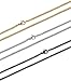 FIBO STEEL 3Pcs 2MM Stainless Steel Curb Link Chain For Men Women Necklace Chain,16-30 Inches