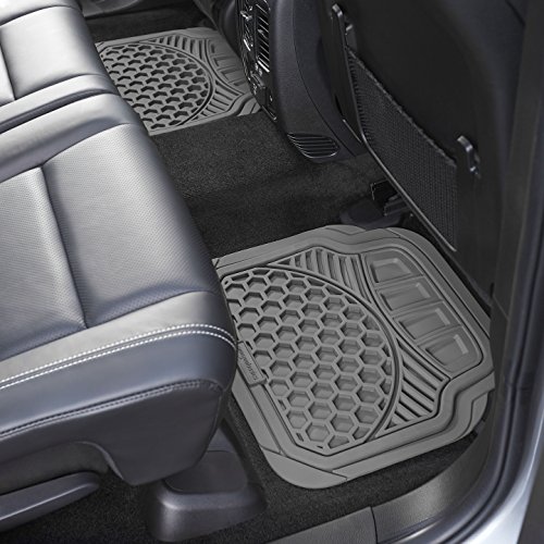 AmazonBasics 4 Piece Heavy Duty Car Floor Mat, Gray
