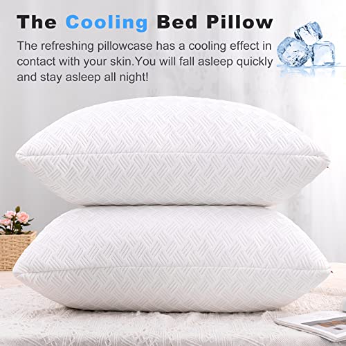 OYT Memory Foam Cooling Bed Pillows for Sleeping 2 Pack Adjustable