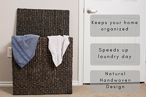 BIRDROCK HOME Double Laundry Hamper with Lid and Divided Interior (Espresso) - Decorative - Eco-Frie - //medicalbooks.filipinodoctors.org