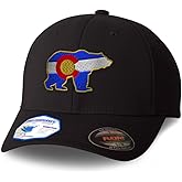 Custom Flexfit Cap for Men & Women Embroidered Colorado Flag Bear Co Colo. Coloradan Centennial Mile