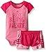 Adidas Baby Girls' Bodysuit and Short Set, Semi Pink Glow, 18 Months