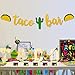 Kitticcino Taco Bar Decoration Kit - Banner Sign Tents Garland for Cinco De Mayo Mexican Fiesta Themed Party Bachelorette Bridal Shower, Housewarming