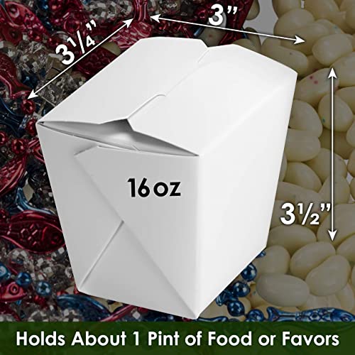 100 Recyclable 16oz White Chinese Take Out Boxes 50pk. Leakproof