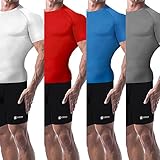 Copper Compression New Colored Short Sleeve Shirt - Guaranteed Best Copper + Zinc Mens T-Shirt with Infused Fit. Support Stiff & Sore Muscles. Basketball, Football, Sports Wear (Large - Grey)