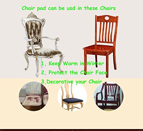 Sideli -4pcs Classic Decorative Chair pad Seat Cushion with Memory Filling and 2 Belt for Fix 16"x16" (4, peony-beige)