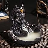 Sea Star Dragon Ceramic Backflow Incense Tower Burner Statue Figurine (1, Dragon)