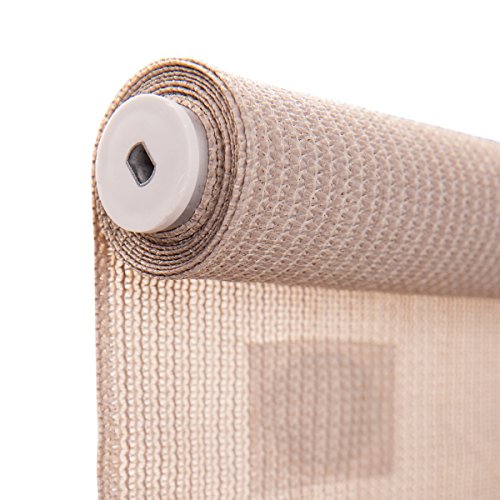 Cool Area 6ft x 6ft Outdoor Cordless Roller Sun Shade for Proch Patio in color Sesame