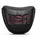 barudan golf Black Leather USA Mallet Putter Cover Covers Headcover Magnetic Club Head Covers Headcovers Protective for Scotty Cameron Odyssey Stroke Lab Two Ball 2ball 2 Ball Well Made