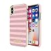 kate spade new york Wrap Case for iPhone X - Glitter Stripe Rose Quartz Saffiano/Rose Gold Glitter