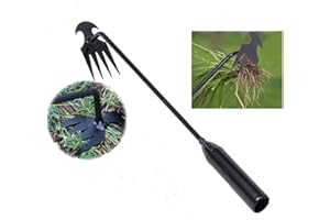 MLVMINGRONG Weeding Artifact Uprooting Weeding Tool Weed Puller Tool Garden for Vegetable Gardening Farm, 2024New Weed Puller Tool，4 Teeth Manganese Steel Garden Hand Weeder Tool with Handle（12in）