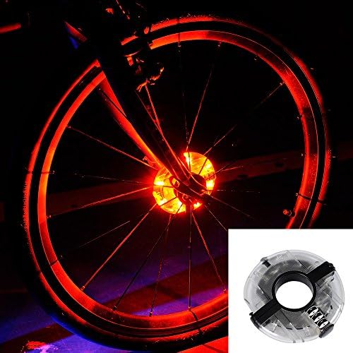 Leadbike Bicycle Wheel Light 8 LED Waterproof Cycling Hubs Light MTB Road Bike Front Tail Safety Warning Light (White)
