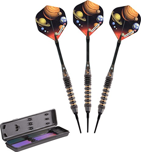 Elkadart Orbital Soft Tip Darts with Storage/Travel Case, Ringed, 18G