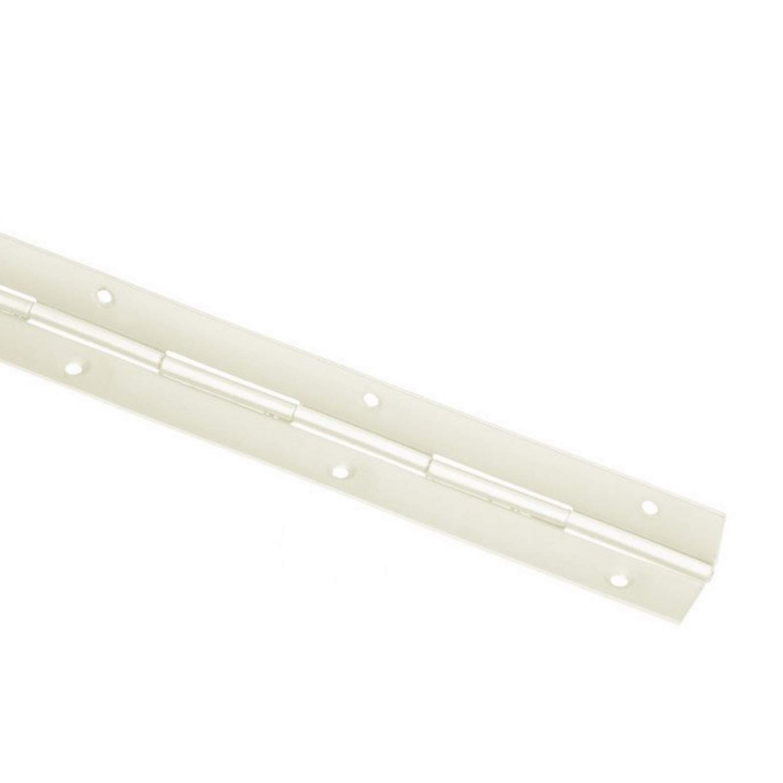 2X 1M (1000mm) Continuous Steel Metal Piano Hinge Strap Multi Colours with Holes by BMF DIRECT® (White)