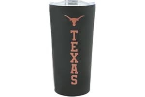 Decorvo University of Texas Black Tumbler - Double Walled Insulated Travel Thermos with Slide Lid - 18 oz