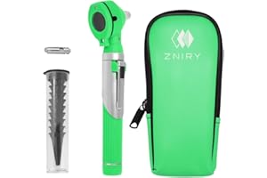 Zniry Mini Otoscope - Ear Scope with Light, Ear Infection Detector Mini Otoscope - Portable Ear Light and Exam Kit for Home Use - 3X Magnifying Fiber Optic Scope (Green)