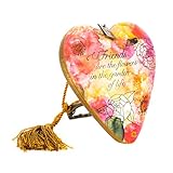 Demdaco 1003480022 Friends are Flowers Art Heart Sculpture