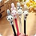 Yansanido Pack of 12 0.38mm Cute Cool Novelty Rabbit Bear Animals Decor Gel Ink Pen (12pcs Rabbit Bear Black)