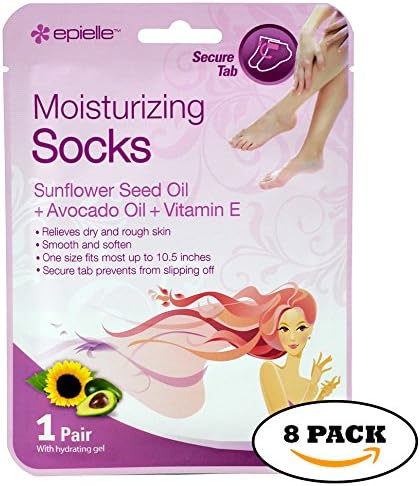 Moisturizing Socks,Foot Moisturizing Socks with Sunflower Seed Oil,Avocado Oil,Vitamin E for Women Men (Pack of 8)