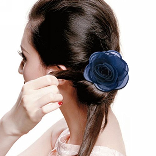 Merdia Women's Lovely Flower Hair Clip Rose Brooches [Jewelry]