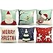 6 Packs Christmas Pillows Covers 18x18 Christmas Decorations Pillows Covers Merry Christmas Decorative Throw Pillows Cases Sofa Indoor Home Décor Deer Santa Claus Christmas Tree