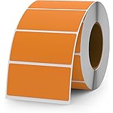 YIKIADA Orange Color Coding Labels 1 × 2 Inches Self-Adhesive Vinyl Rectangle Stickers Waterproof Name Tags Removable Roll for Office School Home 500 PCS