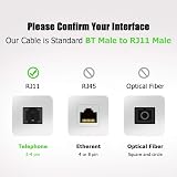 Ancable BT Plug to RJ11 Telephone Cable 3M Flat 6P2C Landline Modem Cable view 3
